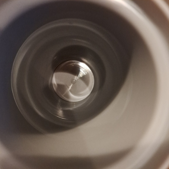 Dunkin Donuts 3 15oz plastic travel mugs, gray, silver, bronze, snowflake design - Picture 3 of 6